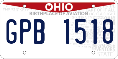 OH license plate GPB1518
