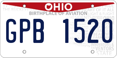 OH license plate GPB1520