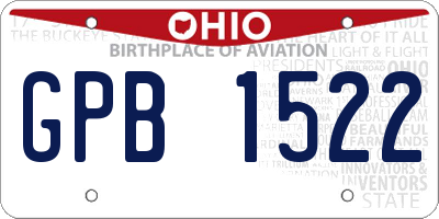 OH license plate GPB1522