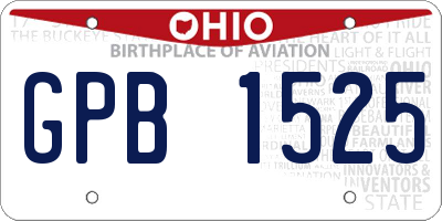 OH license plate GPB1525