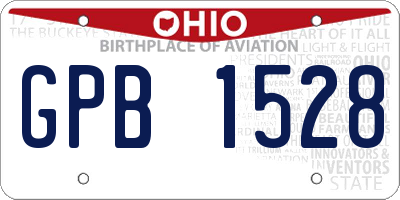 OH license plate GPB1528