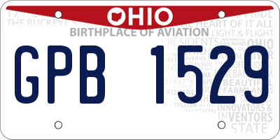 OH license plate GPB1529