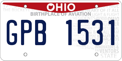 OH license plate GPB1531
