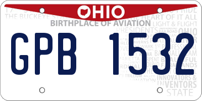OH license plate GPB1532