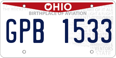 OH license plate GPB1533