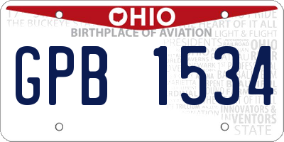 OH license plate GPB1534