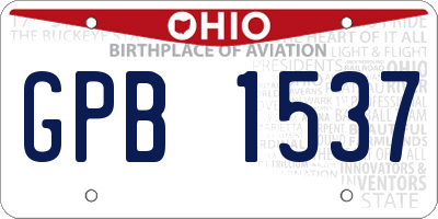 OH license plate GPB1537