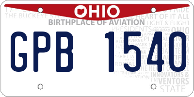 OH license plate GPB1540