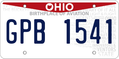OH license plate GPB1541