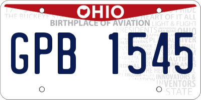 OH license plate GPB1545