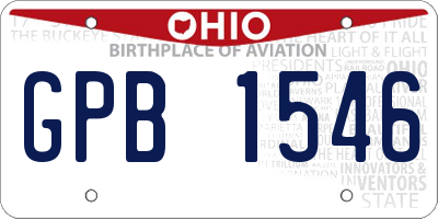 OH license plate GPB1546