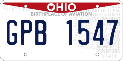 OH license plate GPB1547