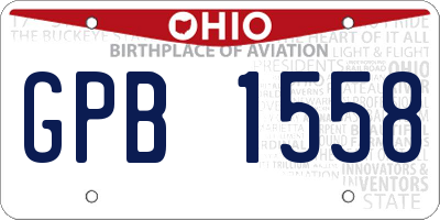 OH license plate GPB1558