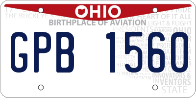 OH license plate GPB1560