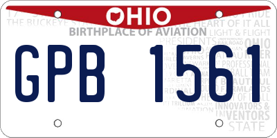 OH license plate GPB1561