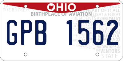 OH license plate GPB1562