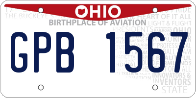 OH license plate GPB1567