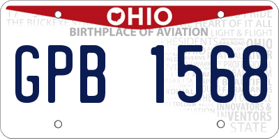 OH license plate GPB1568