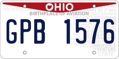 OH license plate GPB1576