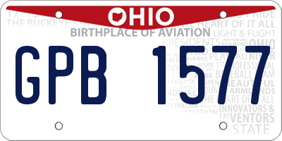 OH license plate GPB1577