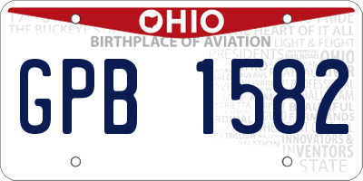 OH license plate GPB1582