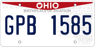 OH license plate GPB1585