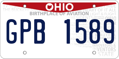OH license plate GPB1589