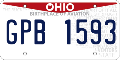 OH license plate GPB1593