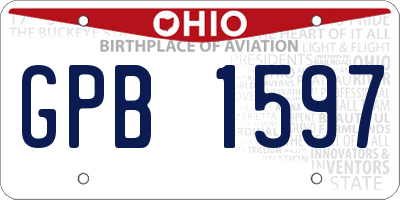 OH license plate GPB1597
