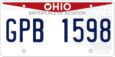 OH license plate GPB1598