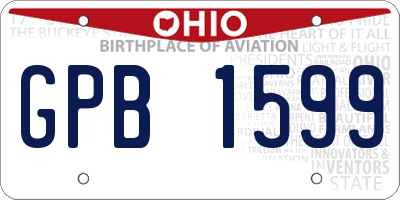 OH license plate GPB1599