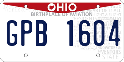 OH license plate GPB1604