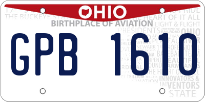 OH license plate GPB1610