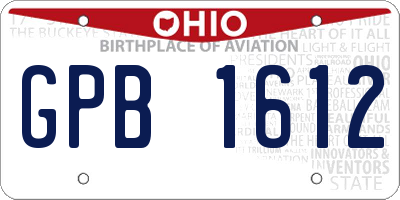 OH license plate GPB1612