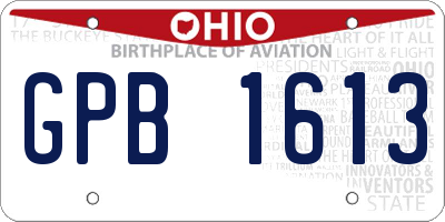 OH license plate GPB1613