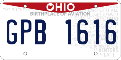 OH license plate GPB1616