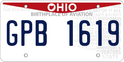 OH license plate GPB1619
