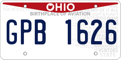 OH license plate GPB1626