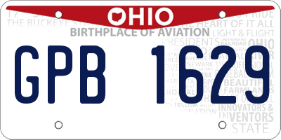 OH license plate GPB1629