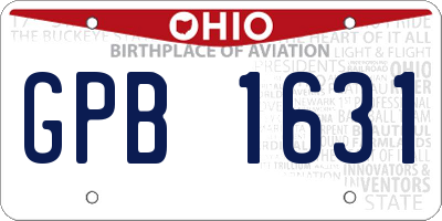 OH license plate GPB1631