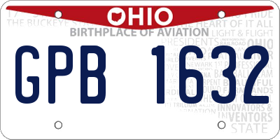 OH license plate GPB1632