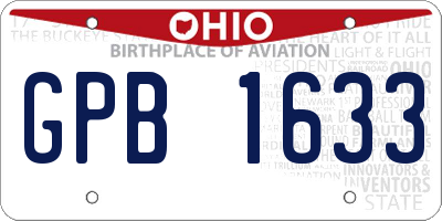 OH license plate GPB1633