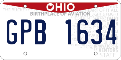 OH license plate GPB1634