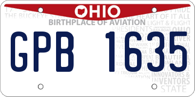 OH license plate GPB1635