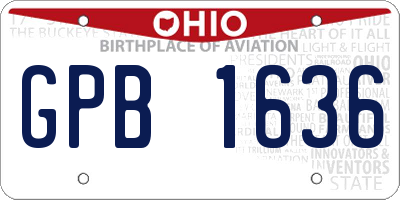 OH license plate GPB1636
