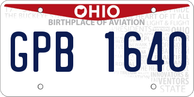 OH license plate GPB1640