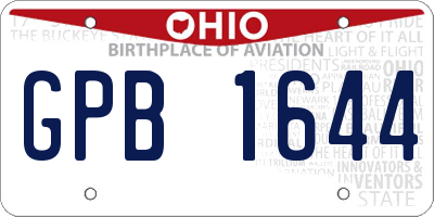 OH license plate GPB1644