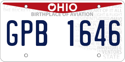 OH license plate GPB1646