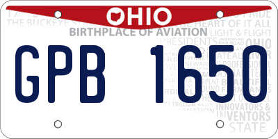OH license plate GPB1650