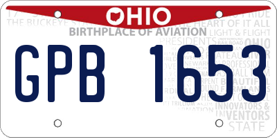 OH license plate GPB1653